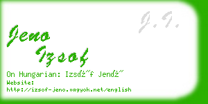 jeno izsof business card